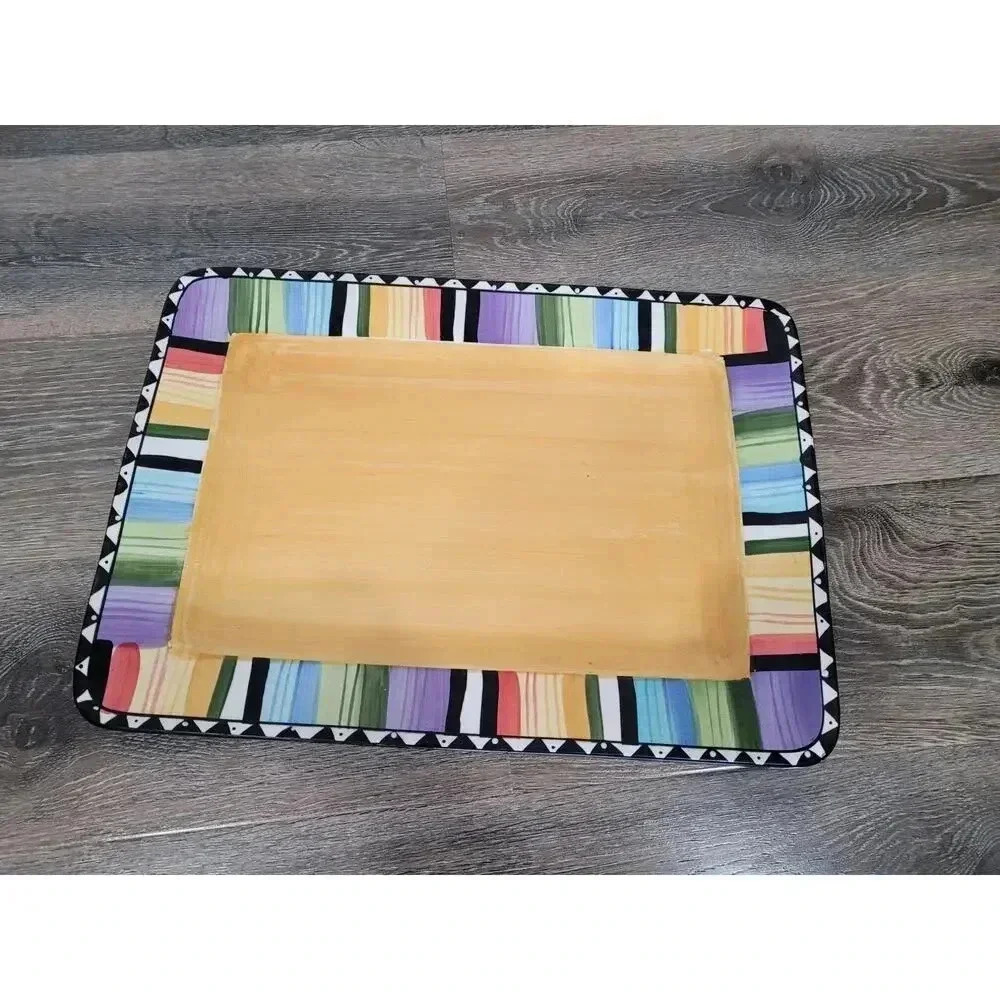 Fandango Large Tray‎ 14 x 20 by GIBSON DESIGNS Yellow Party Serving Plate